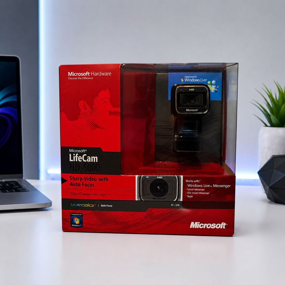 Microsoft LifeCam HD-5000 720p HD Webcam Auto Focus USB Camera Sealed